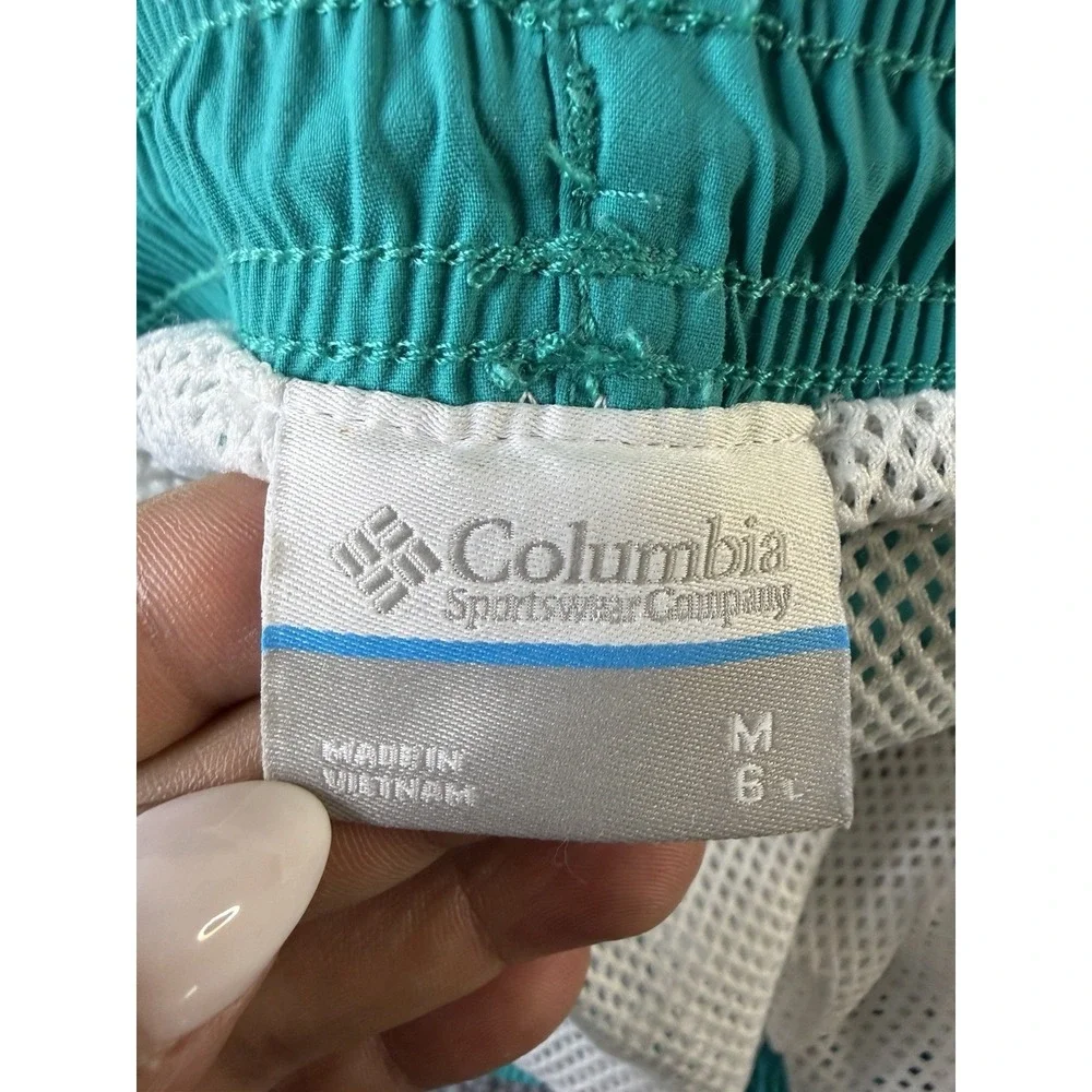 Columbia PFG Omni-Shade Mens Swim Trunks Shorts Teal Green‎ Size M Mesh Lined